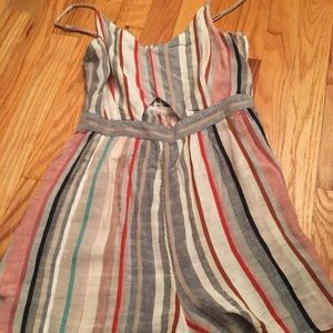 Spaghetti strap striped romper